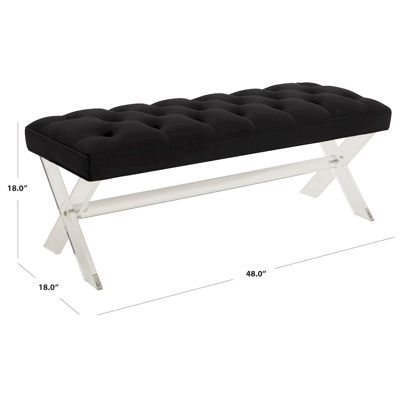Panca capitonné in acrilico - 122 cm L x 46 cm P x 46 cm H - 122Lx46Px46H