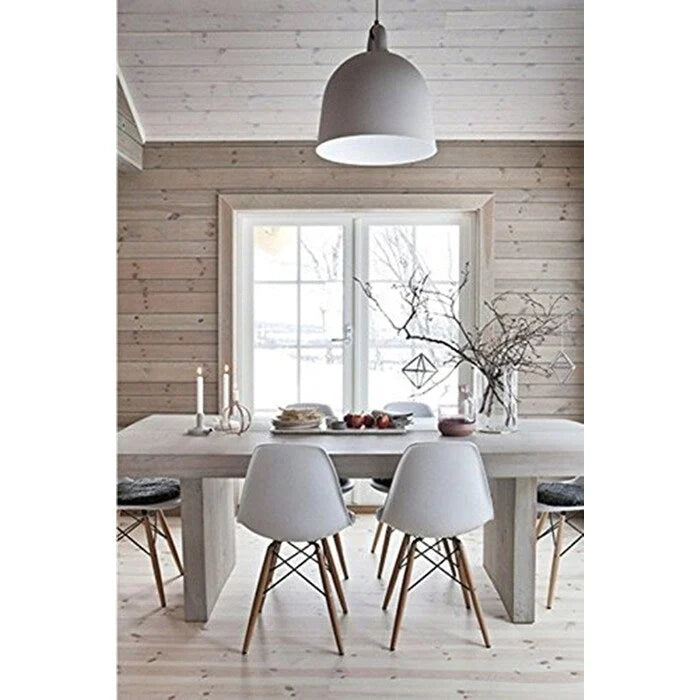 Set di 2 sedie Eiffel di design in plastica con gambe in legno massello, stile retrò, sedia da pranzo con guscio sagomato, sedia da hotel con tassello per cucina, camera da letto, lavoro