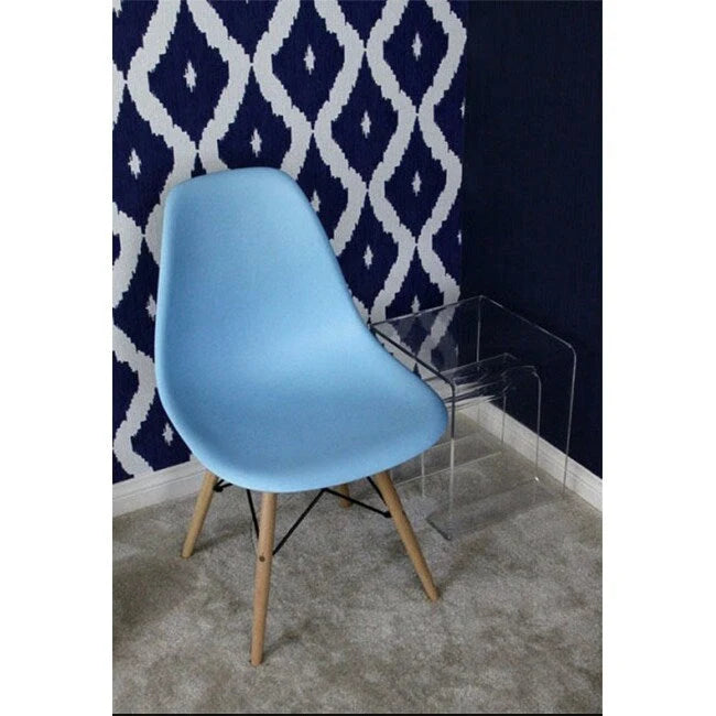 Set di 2 sedie Eiffel di design in plastica con gambe in legno massello, stile retrò, sedia da pranzo con guscio sagomato, sedia da hotel con tassello per cucina, camera da letto, lavoro