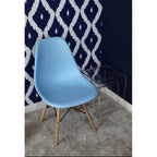 Set di 2 sedie Eiffel di design in plastica con gambe in legno massello, stile retrò, sedia da pranzo con guscio sagomato, sedia da hotel con tassello per cucina, camera da letto, lavoro