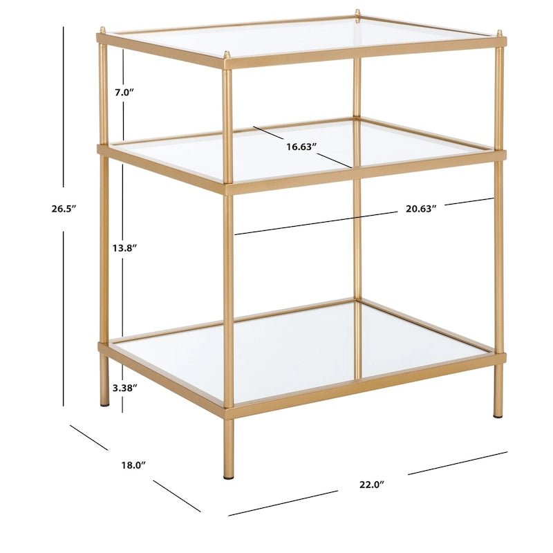Tavolino d'appoggio a 3 ripiani - 22 L x 18 P x 27 A - 22Lx18Px27A