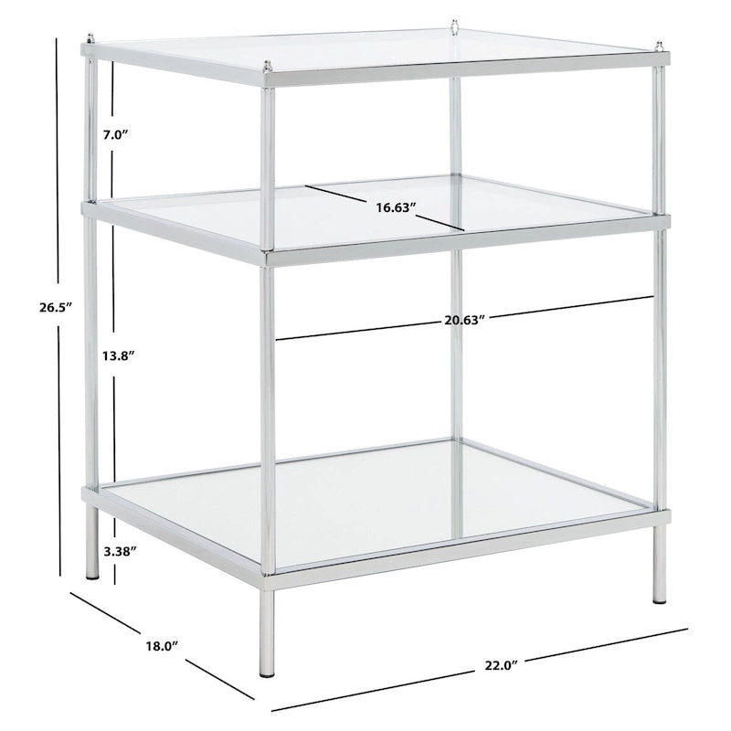 Tavolino d'appoggio a 3 ripiani - 22 L x 18 P x 27 A - 22Lx18Px27A