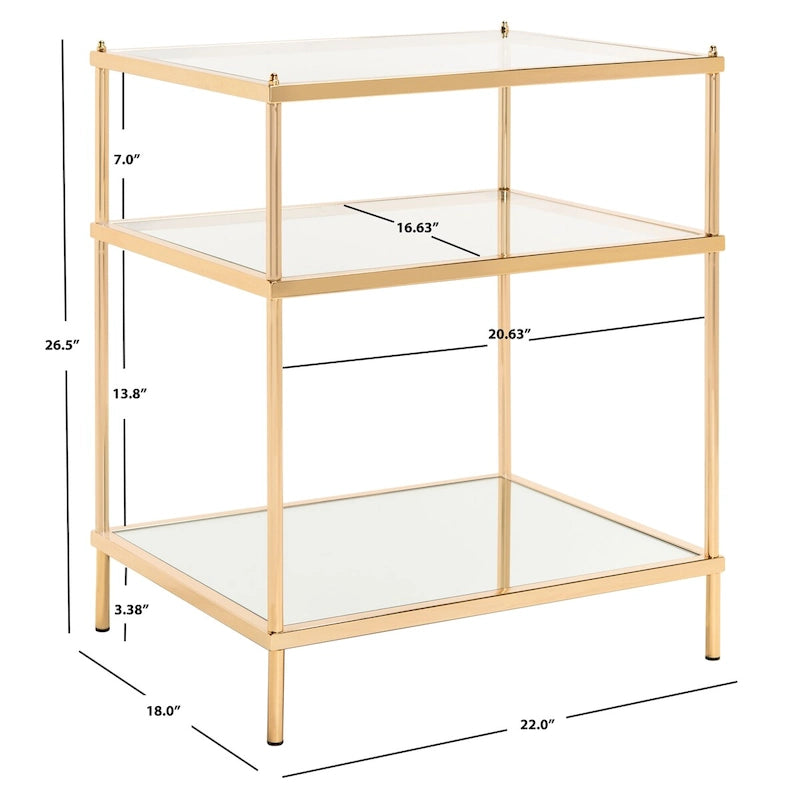 Tavolino d'appoggio a 3 ripiani - 22 L x 18 P x 27 A - 22Lx18Px27A