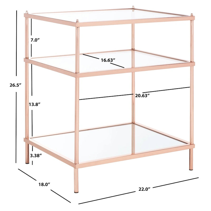 Tavolino d'appoggio a 3 ripiani - 22 L x 18 P x 27 A - 22Lx18Px27A
