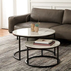  Elberta 2 Round Nesting Coffee Table - 43 L x 36 D x 18 H - 32Wx32Dx18H