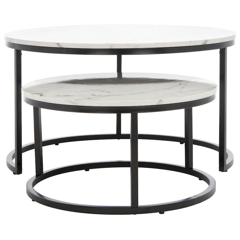 2 Round Nesting Coffee Table - 43 L x 36 D x 18 H - 32Wx32Dx18H