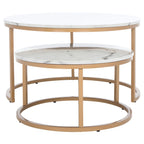 2 Round Nesting Coffee Table - 43 L x 36 D x 18 H - 32Wx32Dx18H