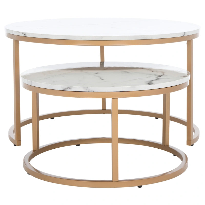 2 Round Nesting Coffee Table - 43 L x 36 D x 18 H - 32Wx32Dx18H
