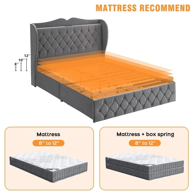 Struttura letto matrimoniale con 4 cassetti