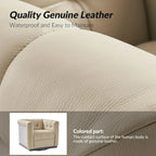 Poltrona Club Girevole Tufted in Vera Pelle Stile Mid-Century Moderno con Base in Legno