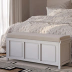  Solid Wood Open Top Storage Bench