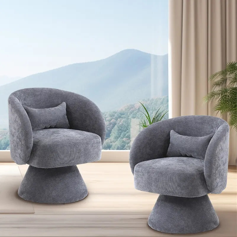 Poltrona girevole imbottita (set da 2)