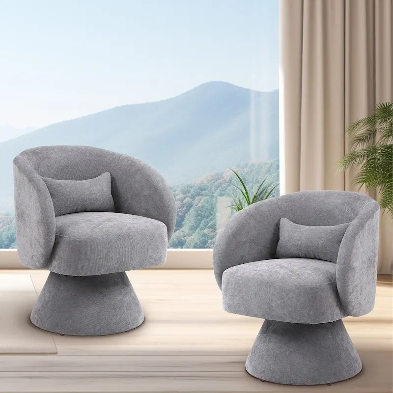 Poltrona girevole imbottita (set da 2)