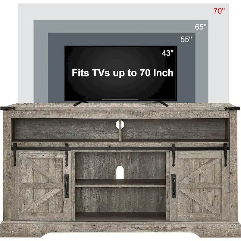 Mobile TV rustico in legno, mobile alto per l'intrattenimento, consolle multimediale