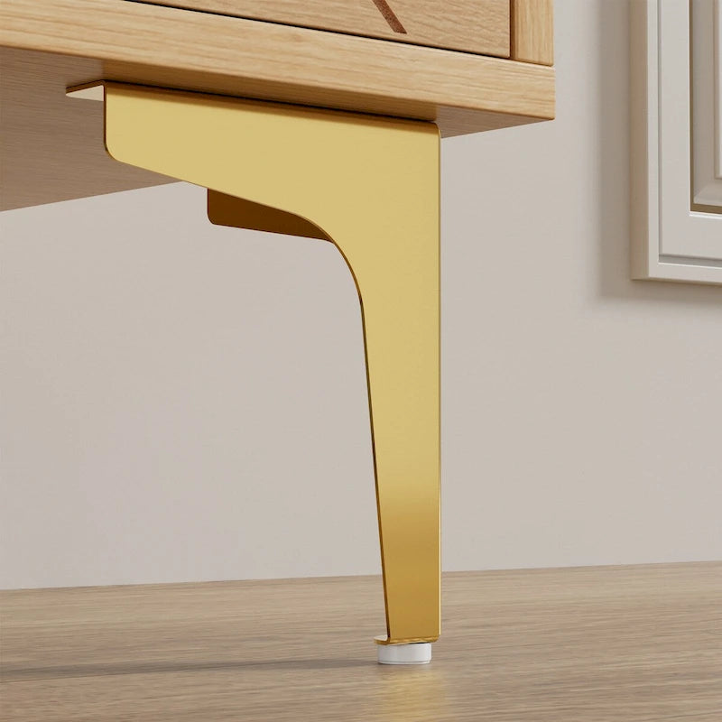 Madia Credenza Contenitore con Quattro Ante Ripiani Regolabili Mobile Contenitore Mobile Bar Caffè
