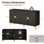 Madia Credenza Contenitore con Quattro Ante Ripiani Regolabili Mobile Contenitore Mobile Bar Caffè