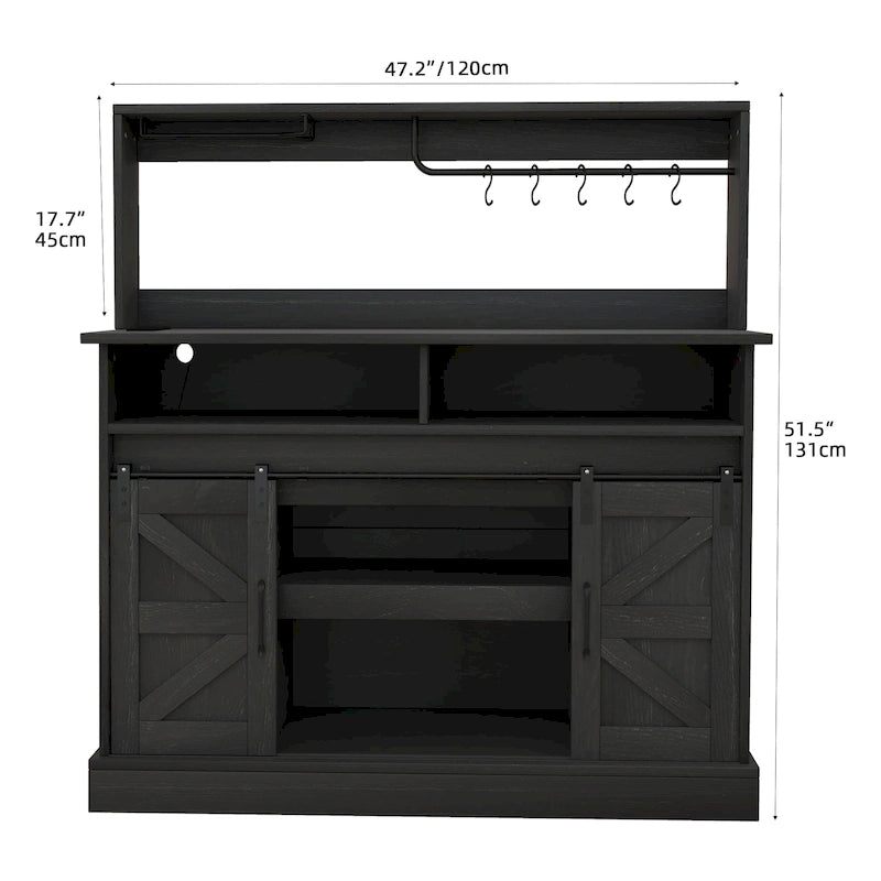 Mobile per caffetteria in stile rustico - 15,1P x 47,2L x 51,5A