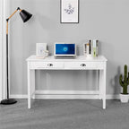 Scrivania per Computer, Postazione di Lavoro Moderna con Organizer Galleggiante Rimovibile, 4 Cassetti, Gambe in Legno di Pino